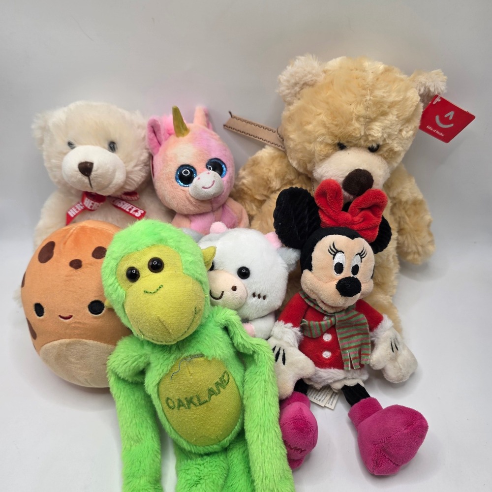 Disney Ty Squishmallows Plush Lot Minnie Mouse Beanie Boos Bear Monkey Bundle